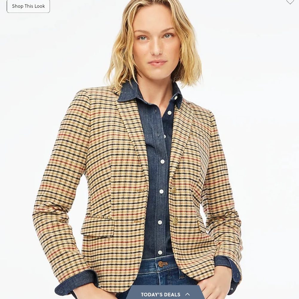 NWT J.Crew Schoolboy Blazer Light Khaki and Brick Red Size 14